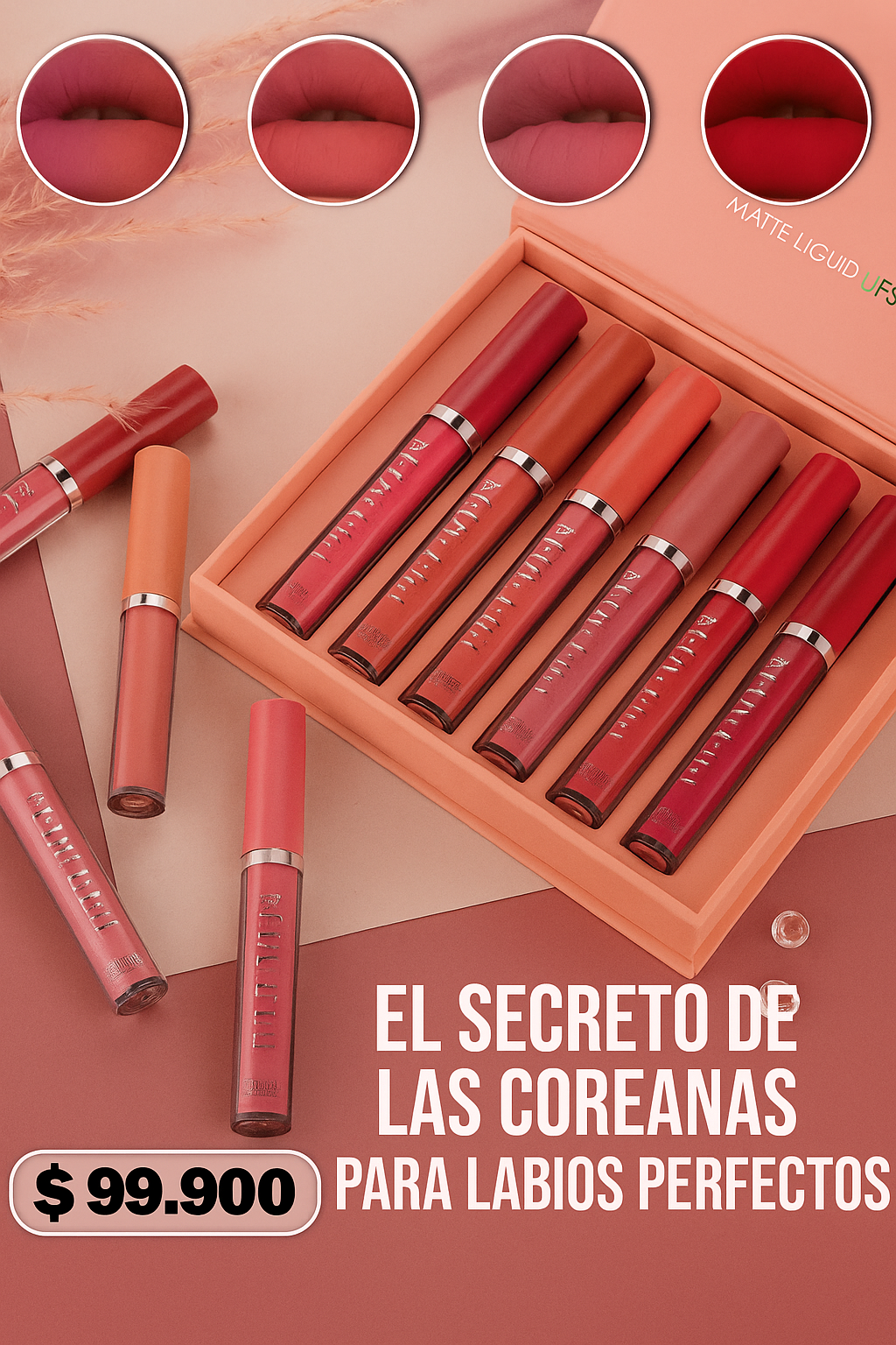 SET LABIAL MATE COREANO ✨PAGA 4 Y LLEVAS 8💄