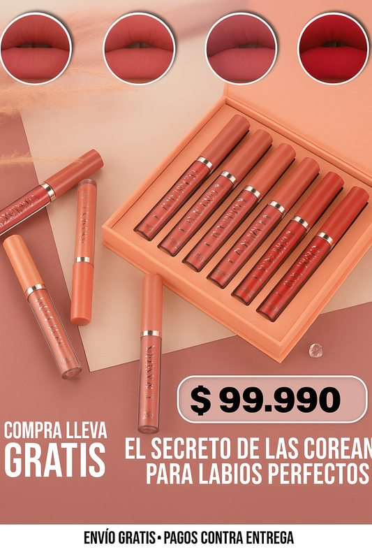 SET DE LABIAL MATE COREANO ✨ PAGA 4 Y LLEVAS 8 💄